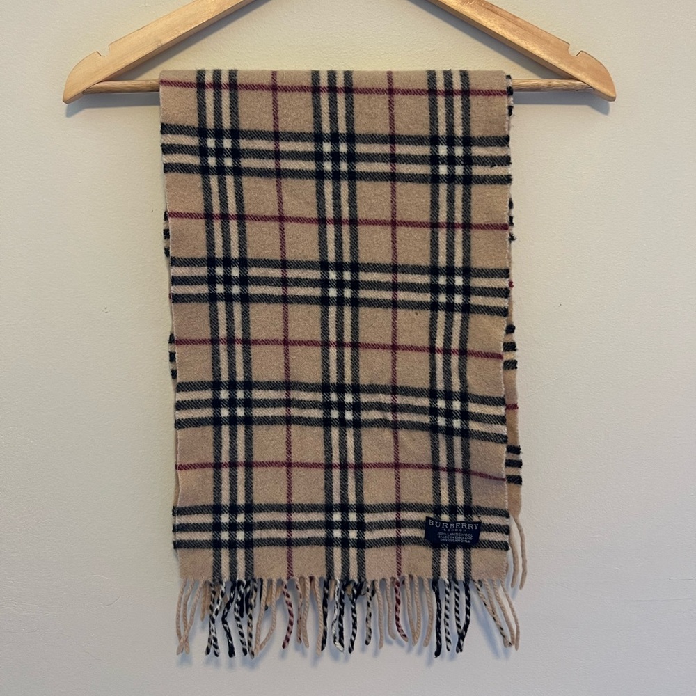 VINTAGE Burberry Lambswool Scarf, Tan